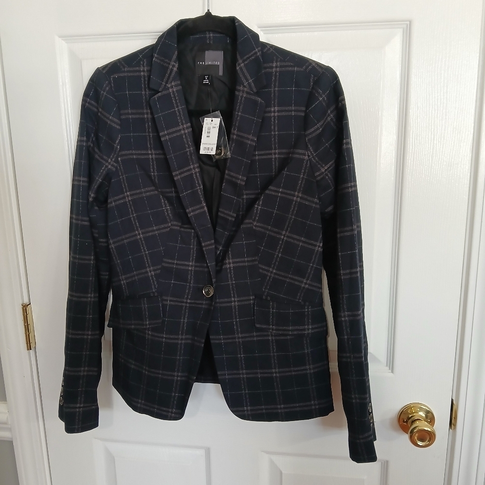The Limited Checkered Blazer NWT Tall Business Heritage Career Closet Staple